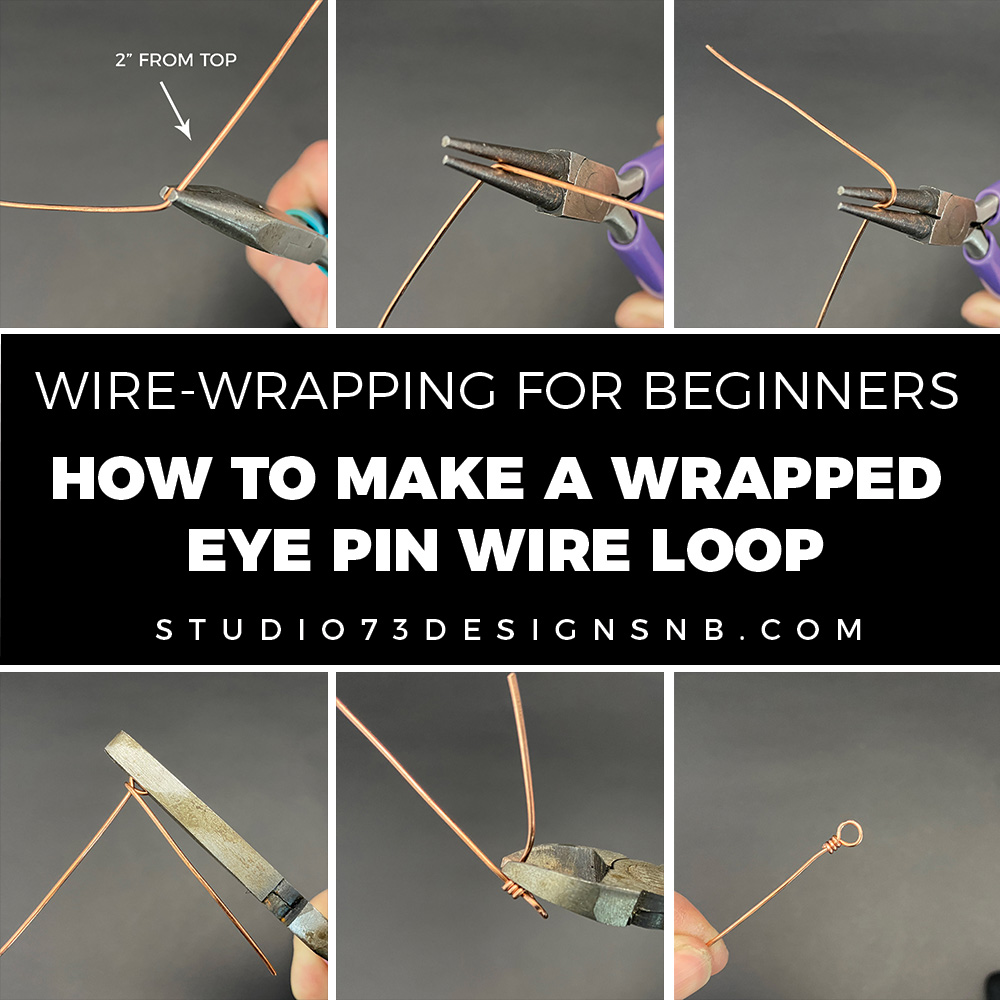 How to make a wrapped eye pin - Wire Loop | Studio 73 Designs
