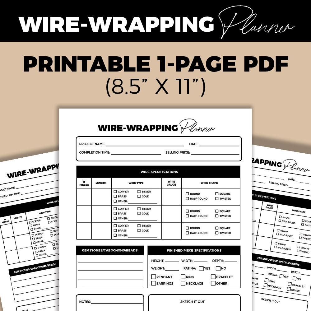 WireWrapping Planner Printable PDF Studio 73 Designs