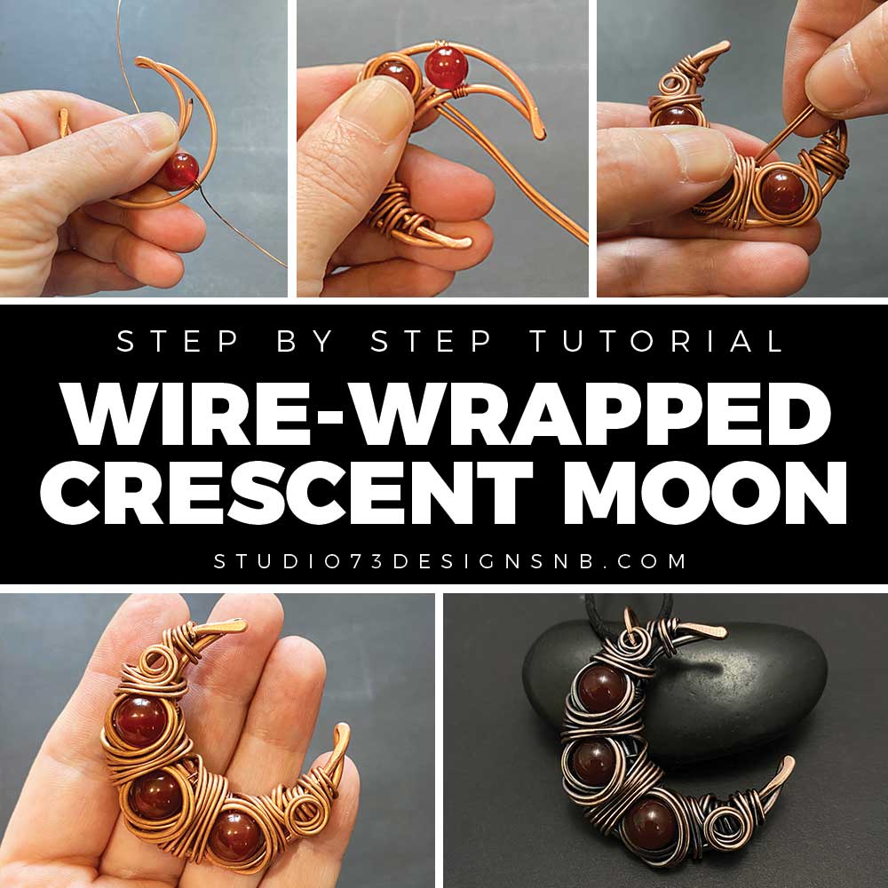Wire Wrapping Jewelry Making: Create Magical Moon Pendant with Wire Weaving  Technique: Step-by-Step Book & Tutorial to Create Magical Moon, A Wire