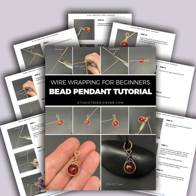 Bead Pendant Wire Wrapping Tutorial for Beginners Printable PDF