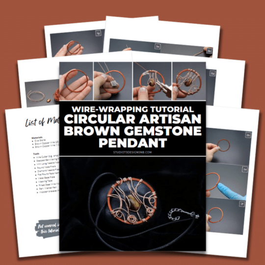 CIRCULAR ARTISAN BROWN GEMSTONE PENDANT-COVER