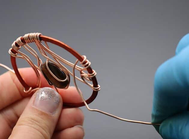 Wire-wrapping Circular Artisan Brown Gemstone Pendant Tutorial 100
