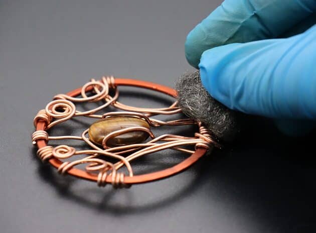 Wire-wrapping Circular Artisan Brown Gemstone Pendant Tutorial 147