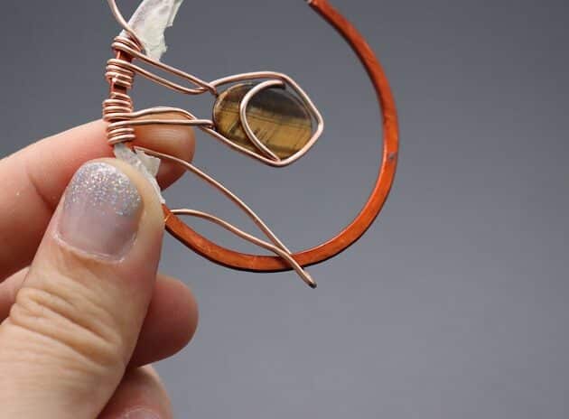 Wire-wrapping Circular Artisan Brown Gemstone Pendant Tutorial 67