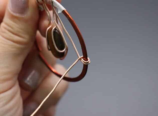 Wire-wrapping Circular Artisan Brown Gemstone Pendant Tutorial 69