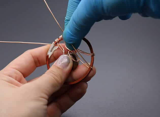 Wire-wrapping Circular Artisan Brown Gemstone Pendant Tutorial 75