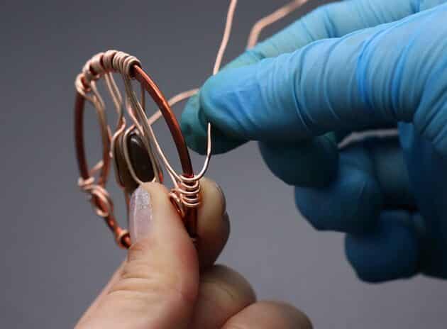 Wire-wrapping Circular Artisan Brown Gemstone Pendant Tutorial 99