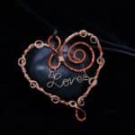 Wire-wrapping Romantic Heart With Word Love Pendant Tutorial 0