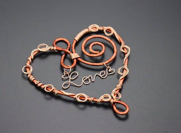 Wire-wrapping Romantic Heart With Word Love Pendant Tutorial 125