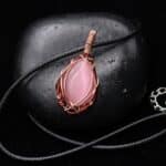Wire-Wrapping Alluring Pink Teardrop Cabochon Pendant Tutorial 0