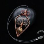 Wire-Wrapping Tree Of Life With Brown Gemstone In Roots Teardrop Pendant Tutorial 0