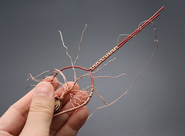 Wire-Wrapping Tree Of Life With Brown Gemstone In Roots Teardrop Pendant Tutorial 109