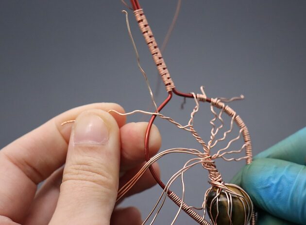 Wire-Wrapping Tree Of Life With Brown Gemstone In Roots Teardrop Pendant Tutorial 114
