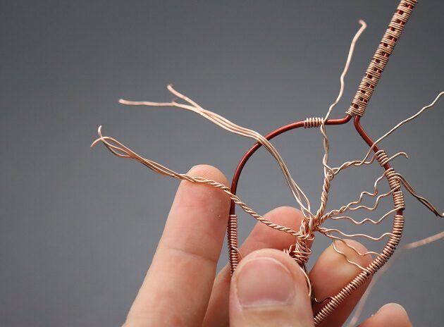 Wire-Wrapping Tree Of Life With Brown Gemstone In Roots Teardrop Pendant Tutorial 117