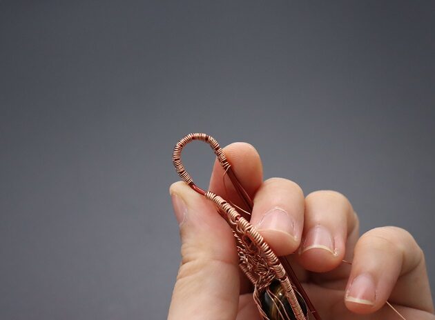 Wire-Wrapping Tree Of Life With Brown Gemstone In Roots Teardrop Pendant Tutorial 150