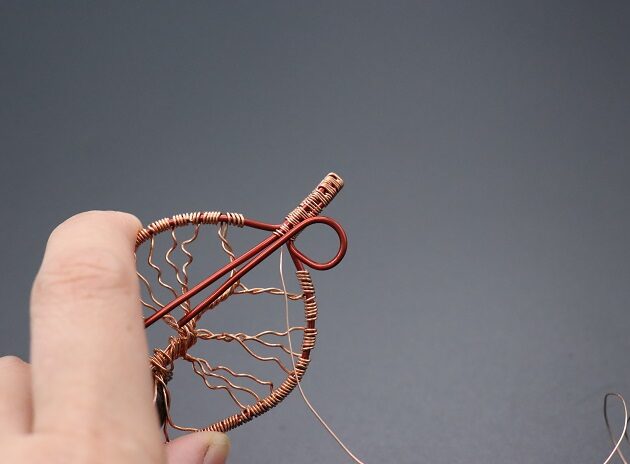 Wire-Wrapping Tree Of Life With Brown Gemstone In Roots Teardrop Pendant Tutorial 159