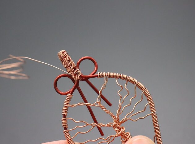 Wire-Wrapping Tree Of Life With Brown Gemstone In Roots Teardrop Pendant Tutorial 164