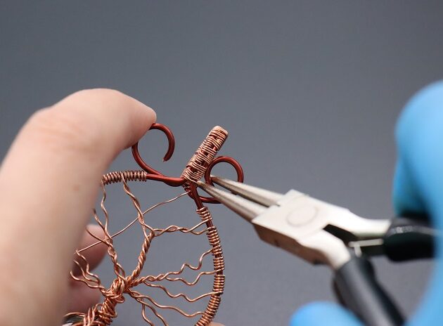Wire-Wrapping Tree Of Life With Brown Gemstone In Roots Teardrop Pendant Tutorial 171