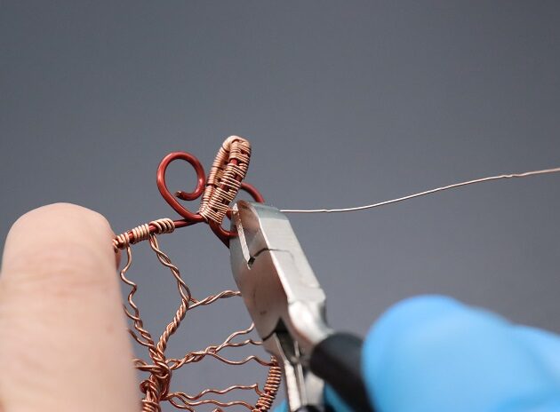 Wire-Wrapping Tree Of Life With Brown Gemstone In Roots Teardrop Pendant Tutorial 176