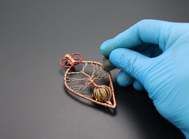 Wire-Wrapping Tree Of Life With Brown Gemstone In Roots Teardrop Pendant Tutorial 178