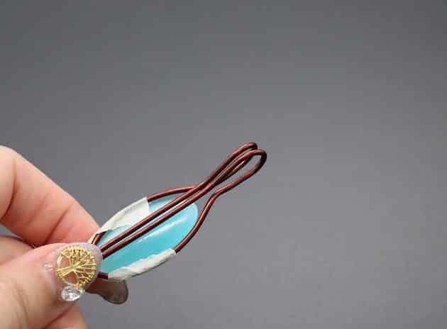 Wire-Wrapping Radiant Oval Turquoise Stone Pendant Tutorial 13