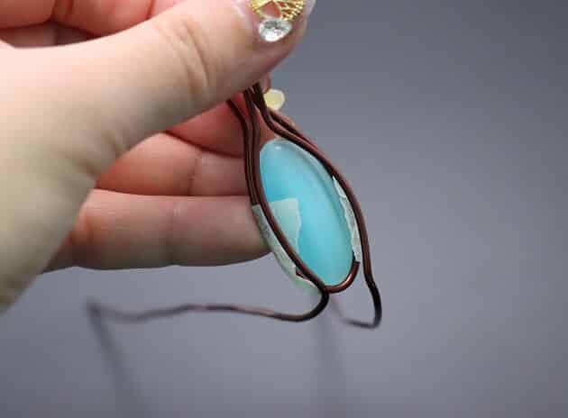 Wire-Wrapping Radiant Oval Turquoise Stone Pendant Tutorial 23