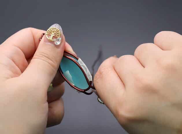 Wire-Wrapping Radiant Oval Turquoise Stone Pendant Tutorial 24