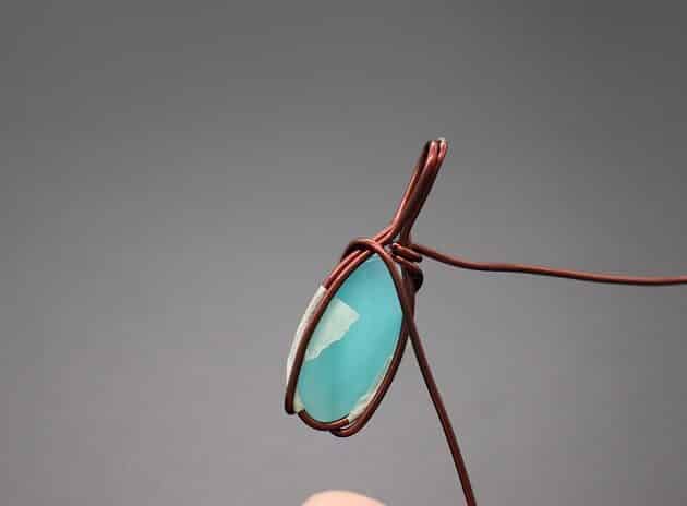 Wire-Wrapping Radiant Oval Turquoise Stone Pendant Tutorial 35