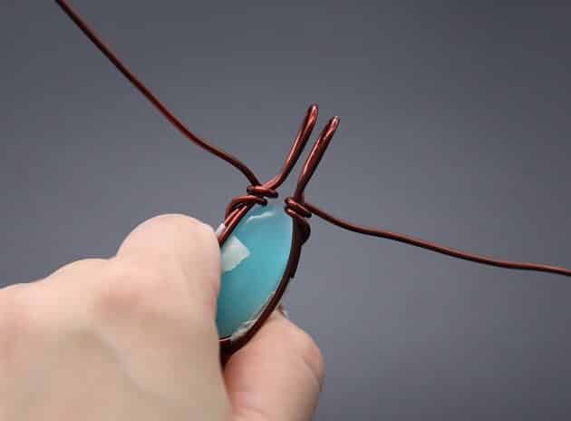 Wire-Wrapping Radiant Oval Turquoise Stone Pendant Tutorial 37