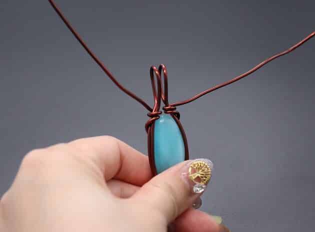 Wire-Wrapping Radiant Oval Turquoise Stone Pendant Tutorial 38