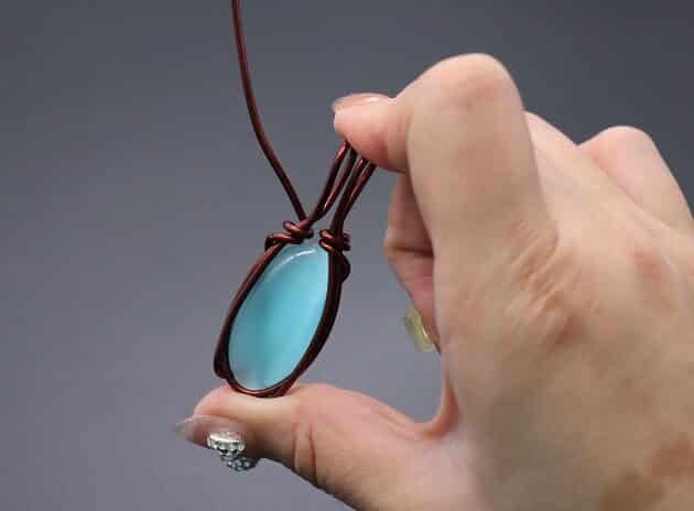 Wire-Wrapping Radiant Oval Turquoise Stone Pendant Tutorial 41