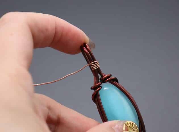 Wire-Wrapping Radiant Oval Turquoise Stone Pendant Tutorial 45