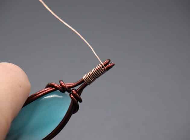 Wire-Wrapping Radiant Oval Turquoise Stone Pendant Tutorial 46