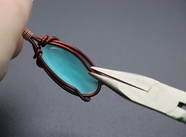 Wire-Wrapping Radiant Oval Turquoise Stone Pendant Tutorial 52