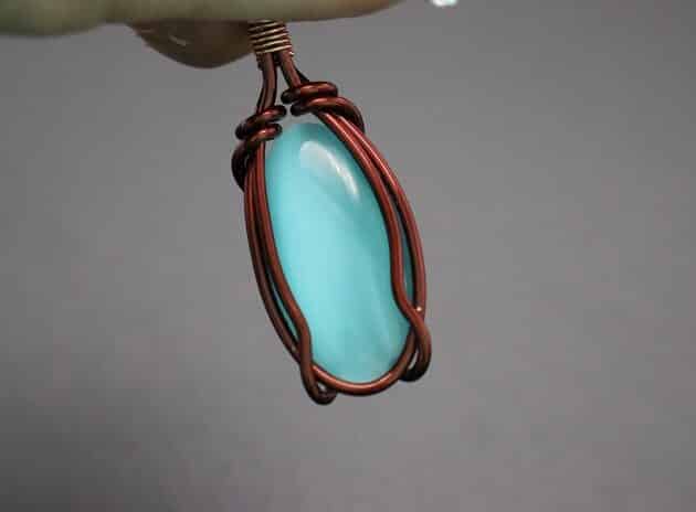 Wire-Wrapping Radiant Oval Turquoise Stone Pendant Tutorial 53