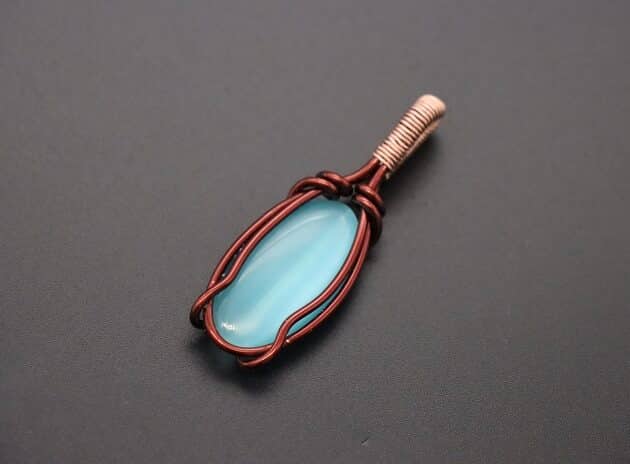 Wire-Wrapping Radiant Oval Turquoise Stone Pendant Tutorial 54