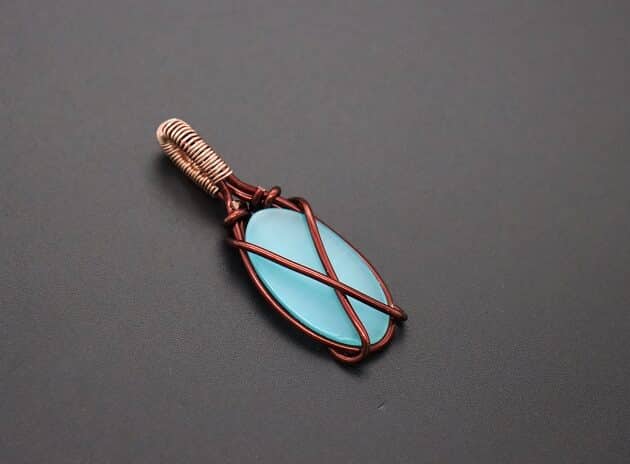 Wire-Wrapping Radiant Oval Turquoise Stone Pendant Tutorial 55