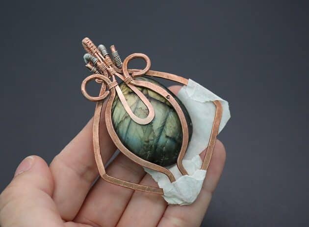 Wire Wrapping Exquisite Oval Labradorite Cabochon Statement Pendant Tutorial 117