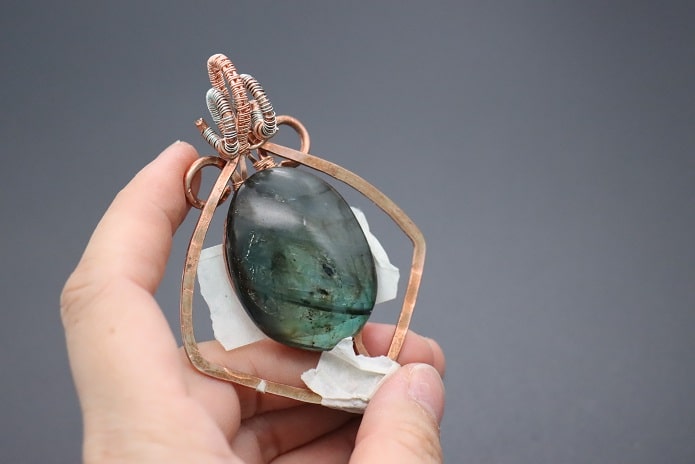 Wire Wrapping Exquisite Oval Labradorite Cabochon Statement Pendant Tutorial 118