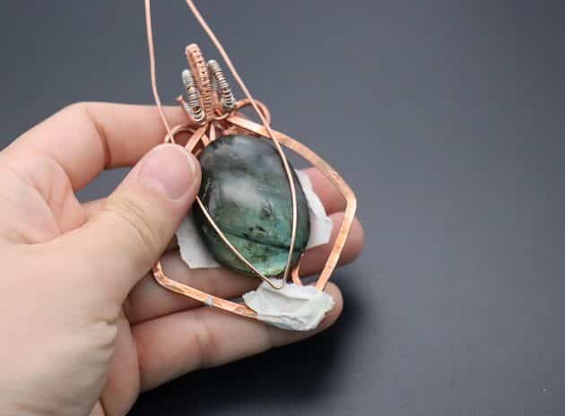 Wire Wrapping Exquisite Oval Labradorite Cabochon Statement Pendant Tutorial 121