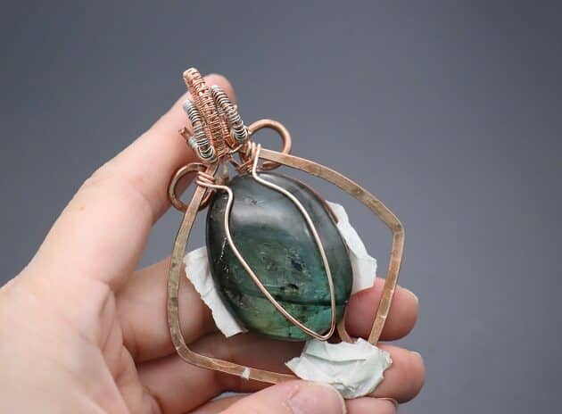 Wire Wrapping Exquisite Oval Labradorite Cabochon Statement Pendant Tutorial 135