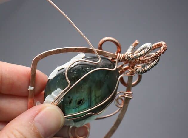 Wire Wrapping Exquisite Oval Labradorite Cabochon Statement Pendant Tutorial 158
