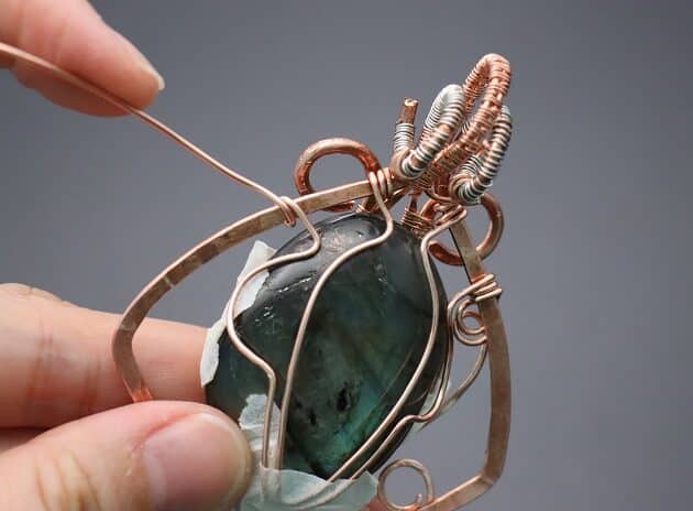 Wire Wrapping Exquisite Oval Labradorite Cabochon Statement Pendant Tutorial 159
