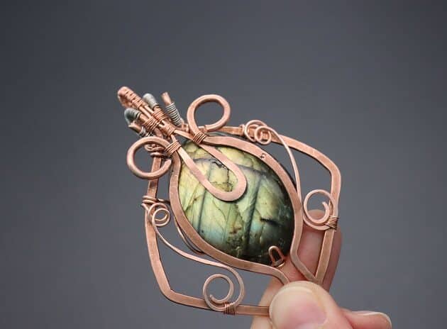 Wire Wrapping Exquisite Oval Labradorite Cabochon Statement Pendant Tutorial 178