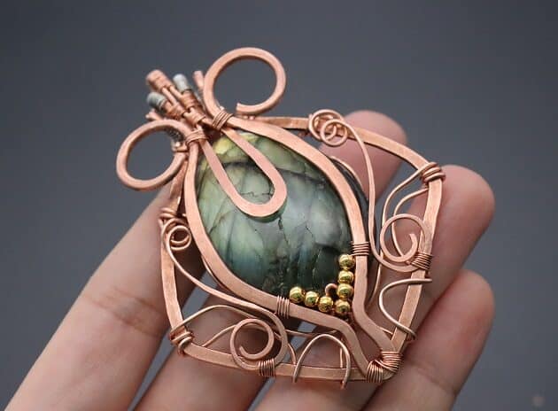 Wire Wrapping Exquisite Oval Labradorite Cabochon Statement Pendant Tutorial 206