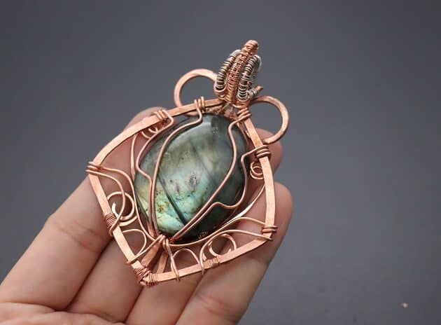 Wire Wrapping Exquisite Oval Labradorite Cabochon Statement Pendant Tutorial 208