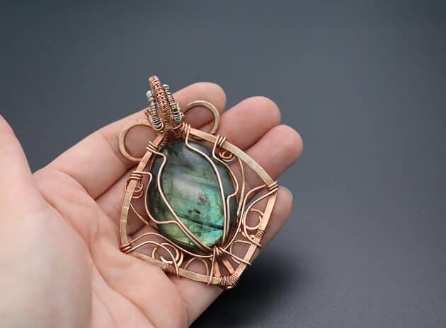 Wire Wrapping Exquisite Oval Labradorite Cabochon Statement Pendant Tutorial 214