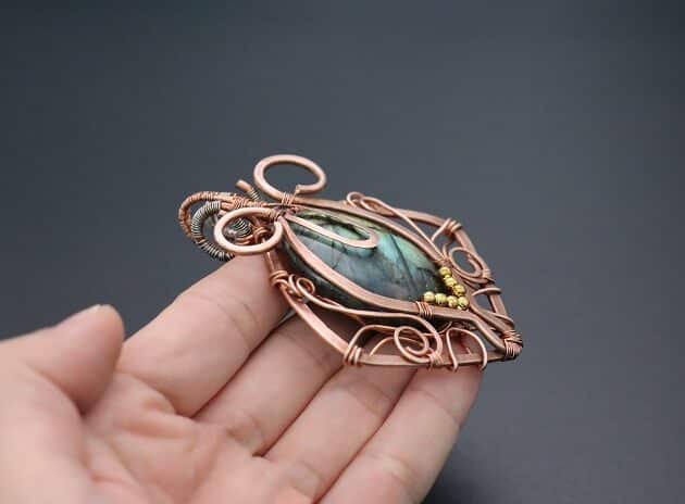 Wire Wrapping Exquisite Oval Labradorite Cabochon Statement Pendant Tutorial 215