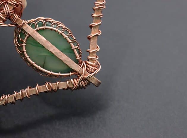 Wire-Wrapping Charming Anchor With Green Oval Gemstone Pendant Tutorial 138