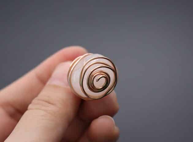 Wire Wrapping Dainty Spiral White Cube Stone Cage Pendant Tutorial 19